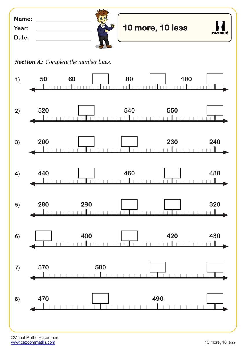 10 More 10 Less Worksheet Fun And Engaging Year 3 PDF Worksheets 10 More 10 Less Worksheets