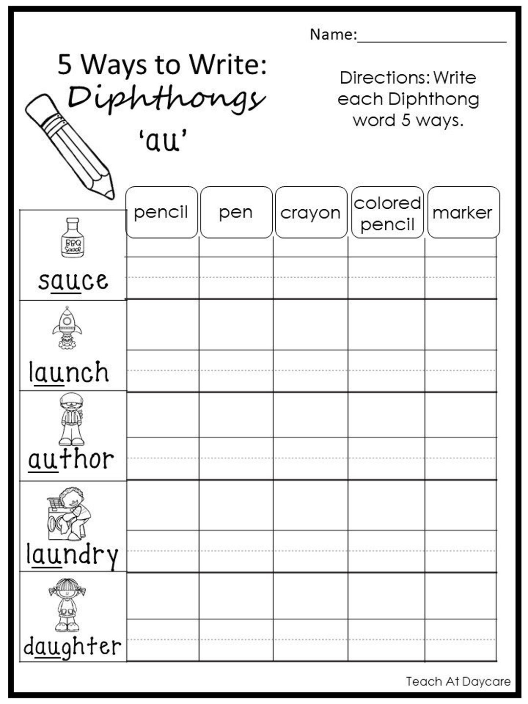 10 Printable 5 Ways To Write Words With Diphthongs Worksheets Kindergarten 2nd Grade ELA Worksheets Etsy 10 Printable 5 Ways To Write Words With Diphthongs Worksheets Kindergarten 2nd Grade ELA Worksheets Etsy