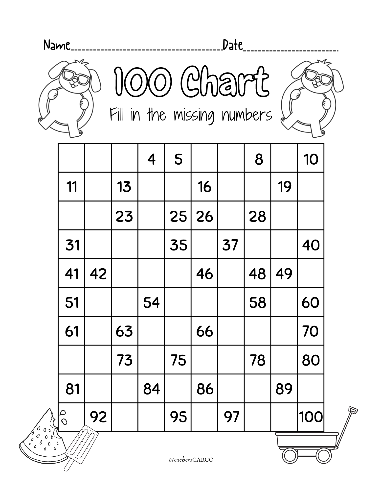 Free Count To 100 Worksheets Teach Prints
