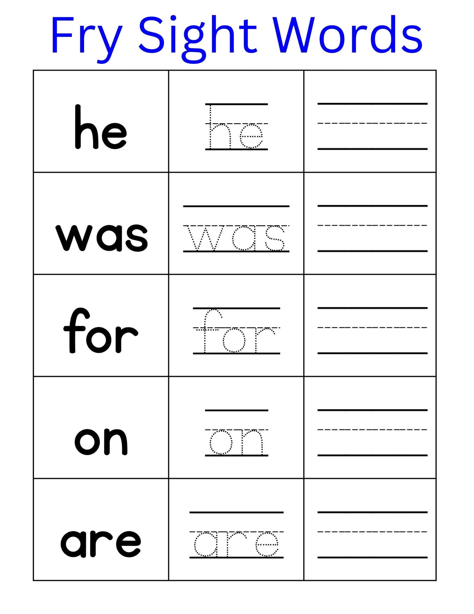 100 Printable Fry Hundred Sight Words Kindergarten Sight Word First Grade Sight Words High Frequency Word Read Trace Write Etsy Read It Trace It Write It Fry S Second 100 Sight Words Fun Early Learning