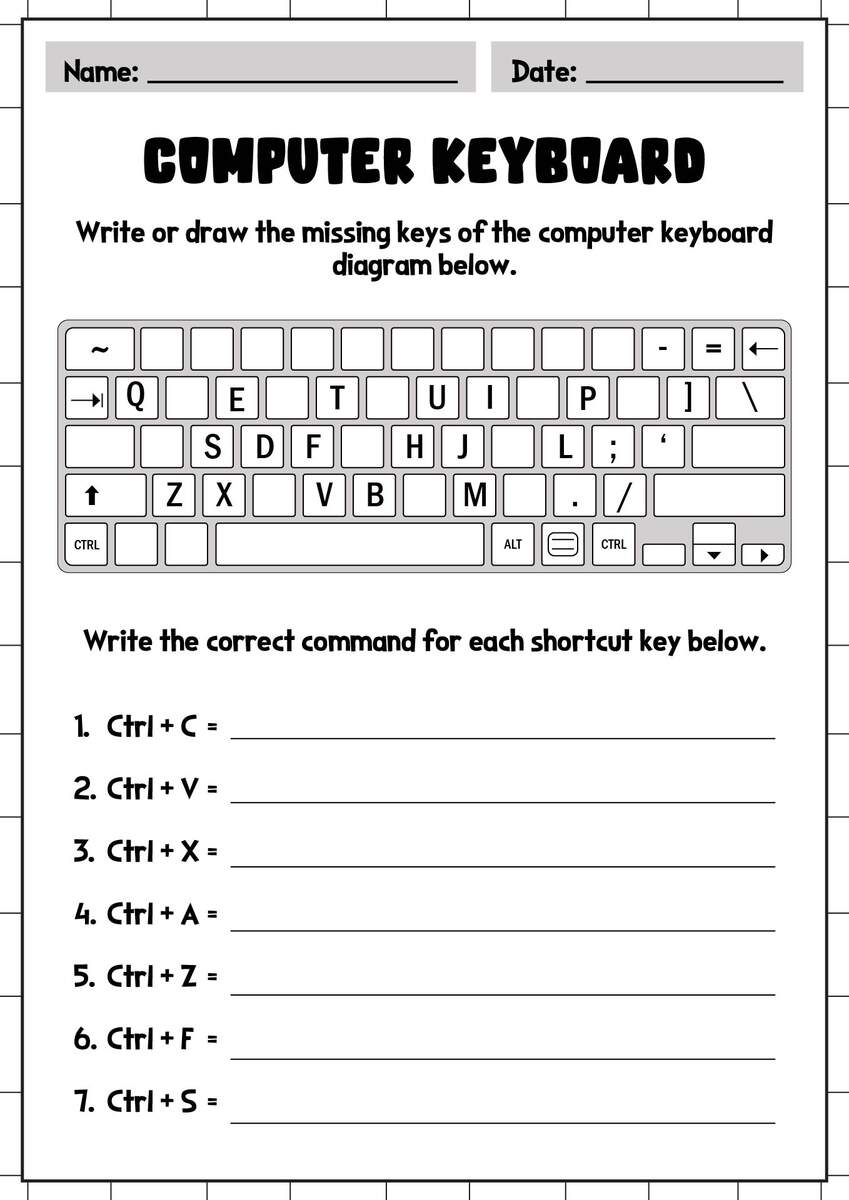 12 Computer Keyboard Worksheet Free Free PDF At Worksheeto 12 Computer Keyboard Worksheet Free Free PDF At Worksheeto