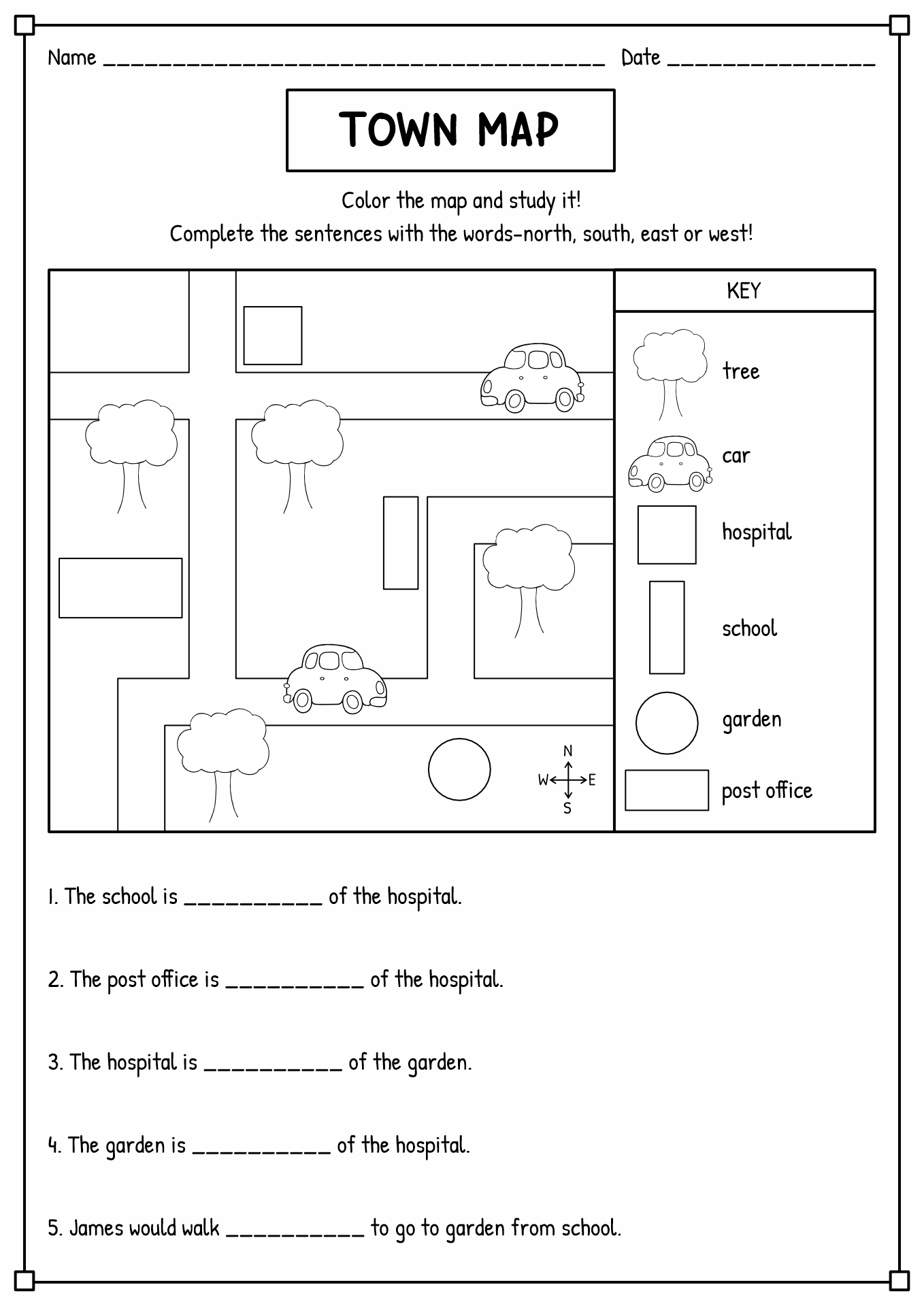 Map Skills Worksheets Free Printable Bundle