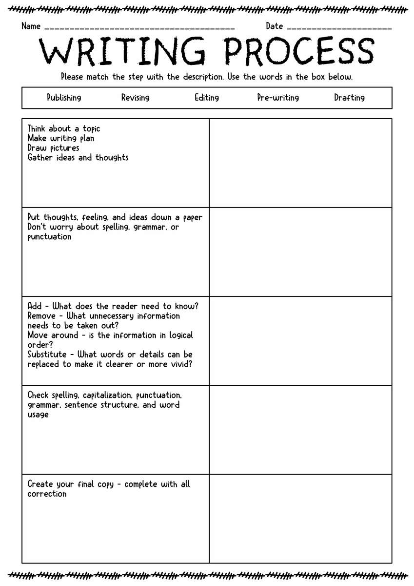 12 Writing Process Worksheets Free PDF At Worksheeto 12 Writing Process Worksheets Free PDF At Worksheeto