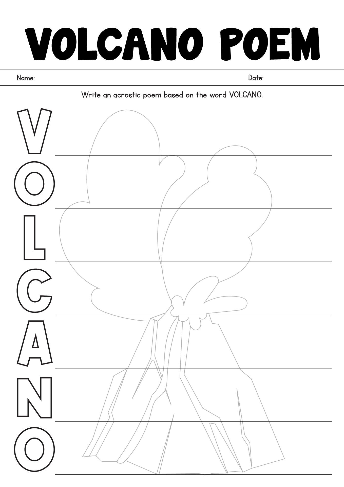 13 Volcano Worksheets 2nd Grade Free PDF At Worksheeto How To Make A Baking Soda Volcano With Free Observation Sheet