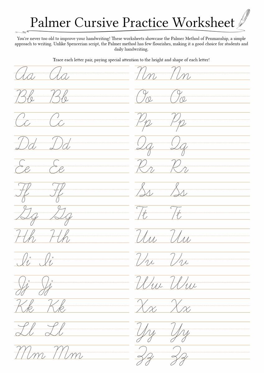 17 Palmer Cursive Worksheets Free PDF At Worksheeto