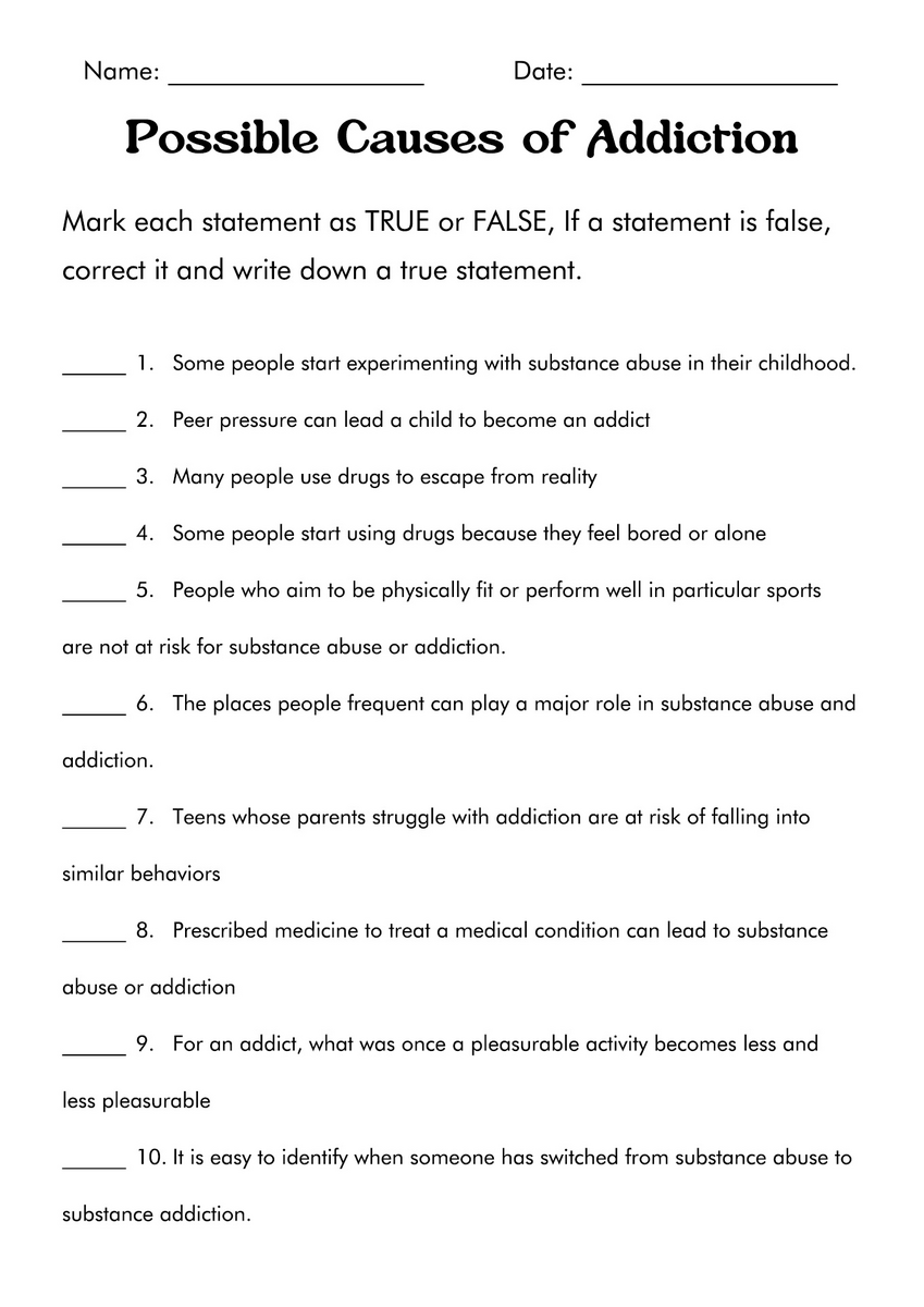 18 Drug And Substance Abuse Worksheets Free PDF At Worksheeto 8 Drug Addiction Worksheets Printable Free PDF At Worksheeto Worksheets Library