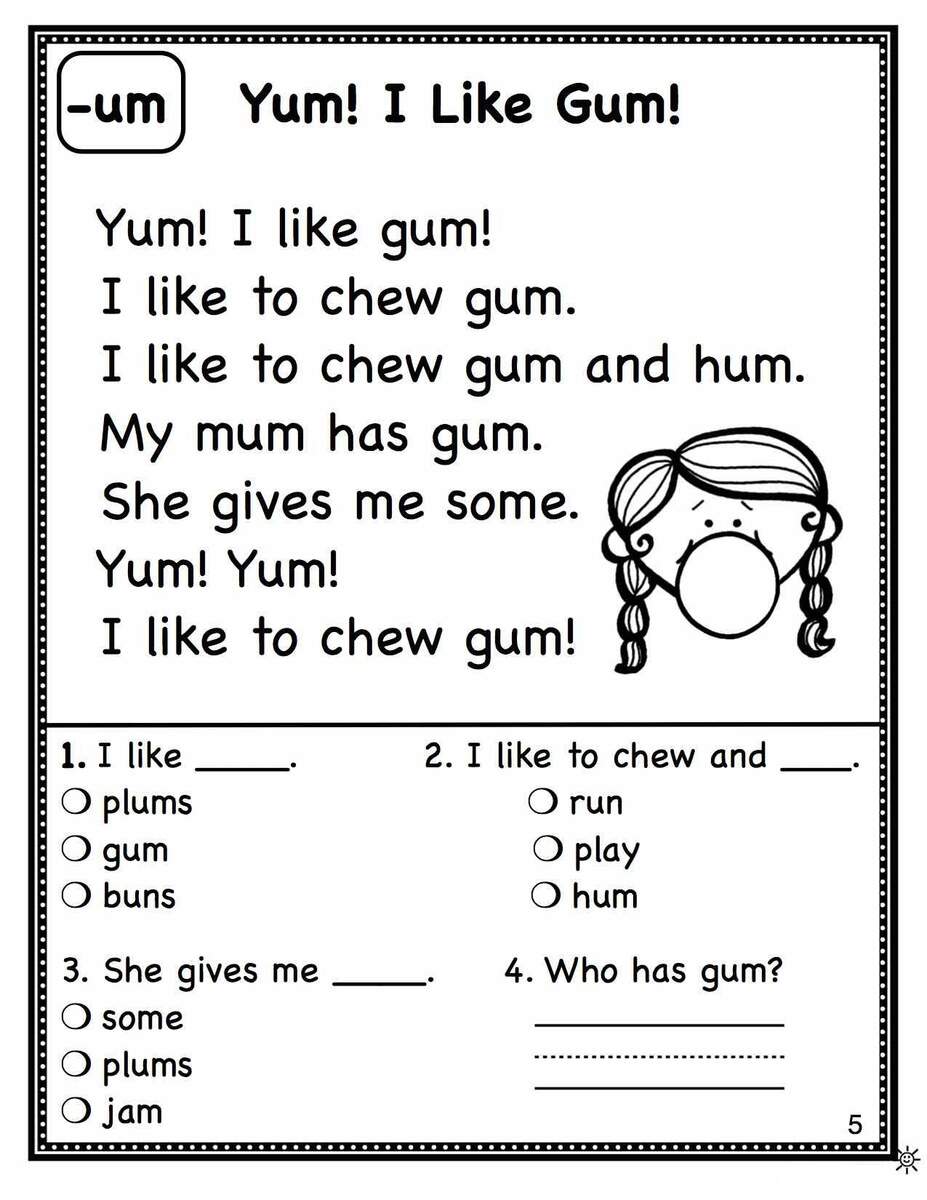 1st Grade Reading Comprehension Worksheets Worksheets Library