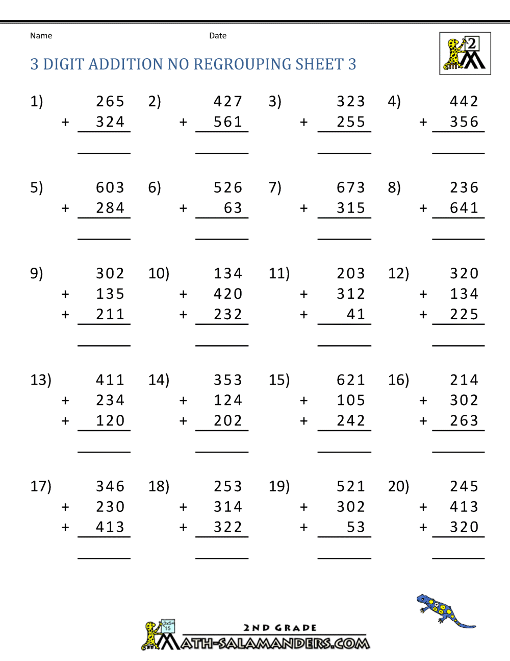 3 Digit Addition Worksheets Superstar Worksheets