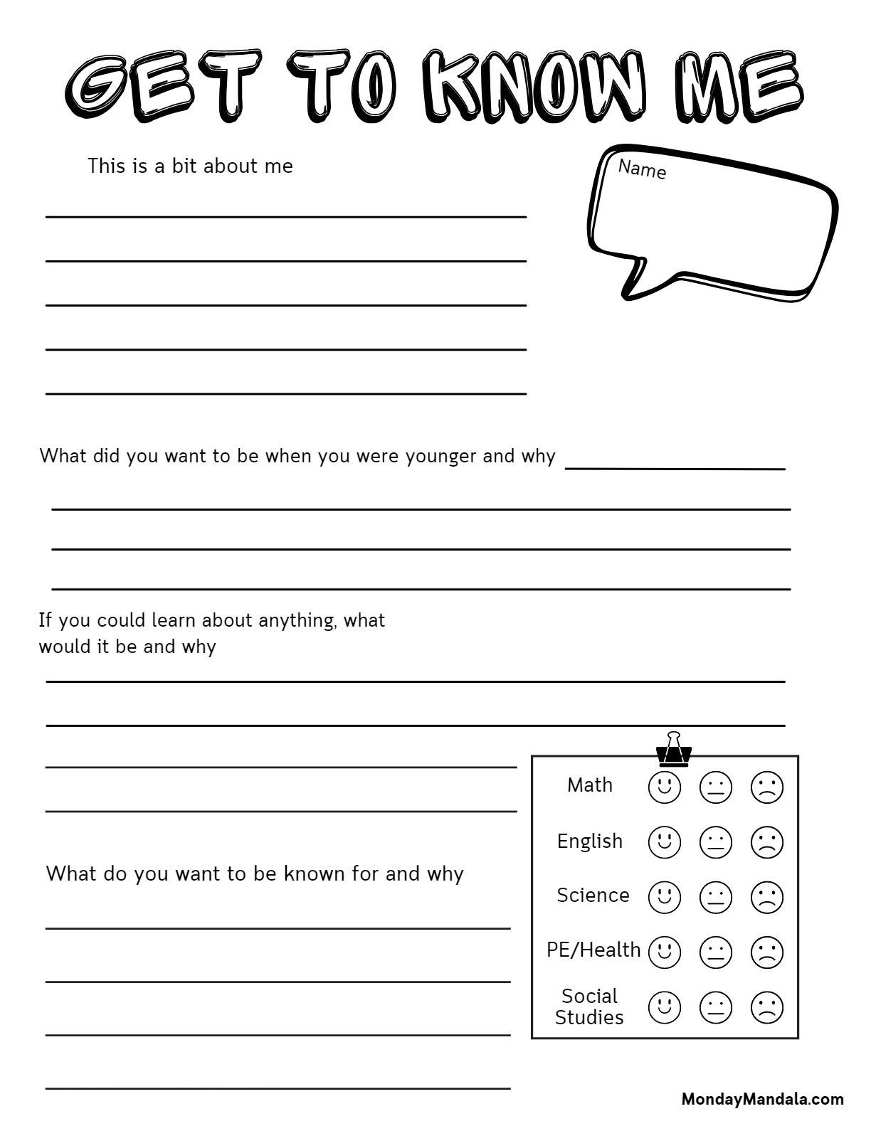 30 All About Me Worksheets Free PDF Printables Get To Know You Bingo Template Icebreaker Bingo TeacherVision