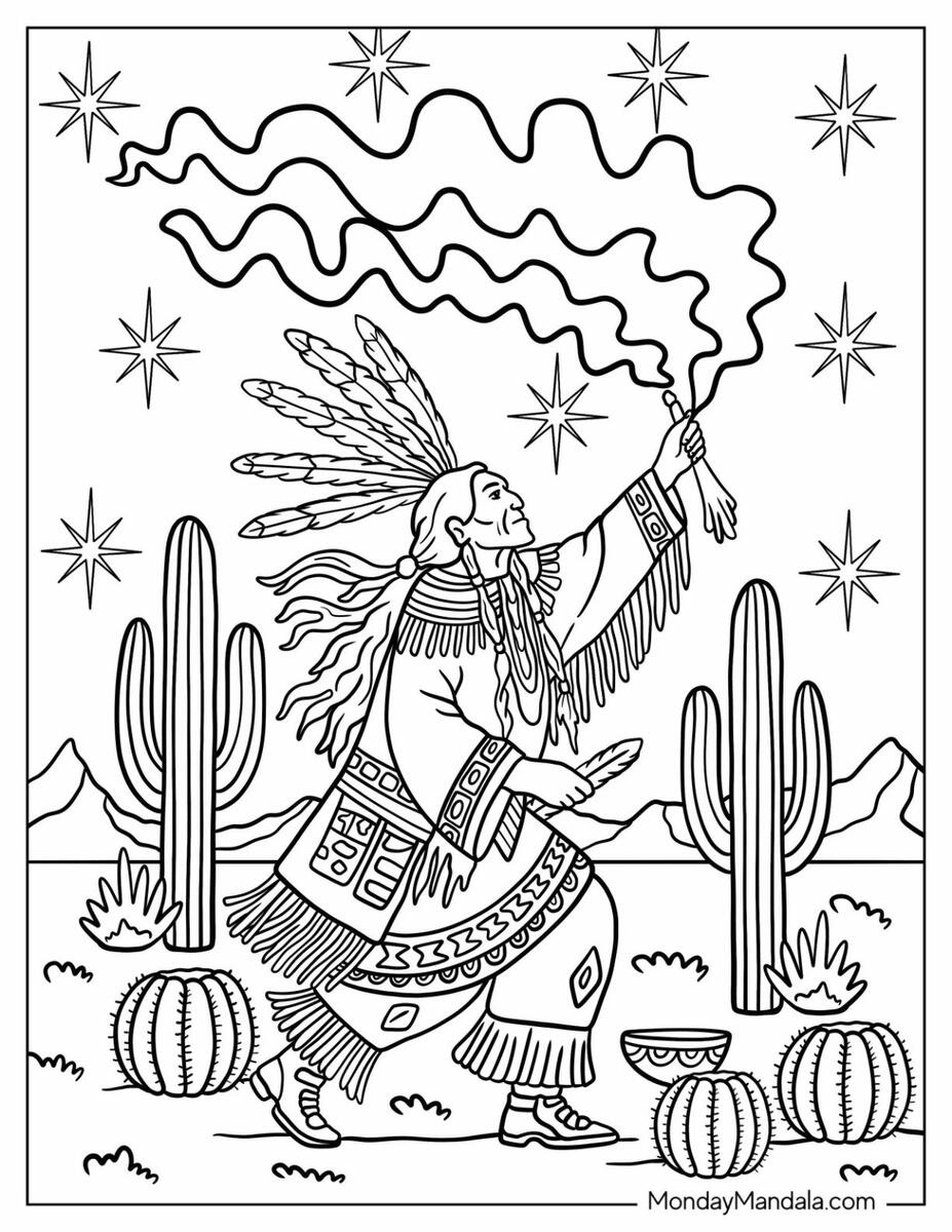 34 Native American Coloring Pages Free PDF Printables