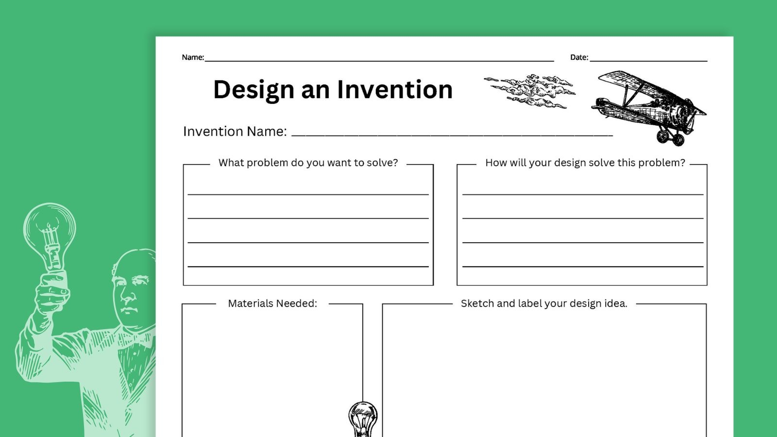40 Invention Ideas For Kids With Free Design Worksheet