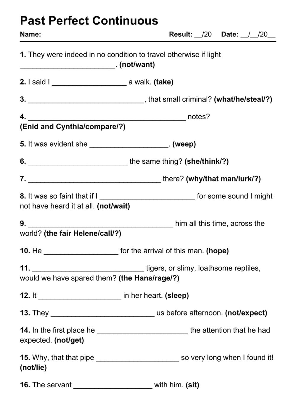 42 Past Perfect Continuous PDF Worksheets With Answers Grammarism 42 Past Perfect Continuous PDF Worksheets With Answers Grammarism