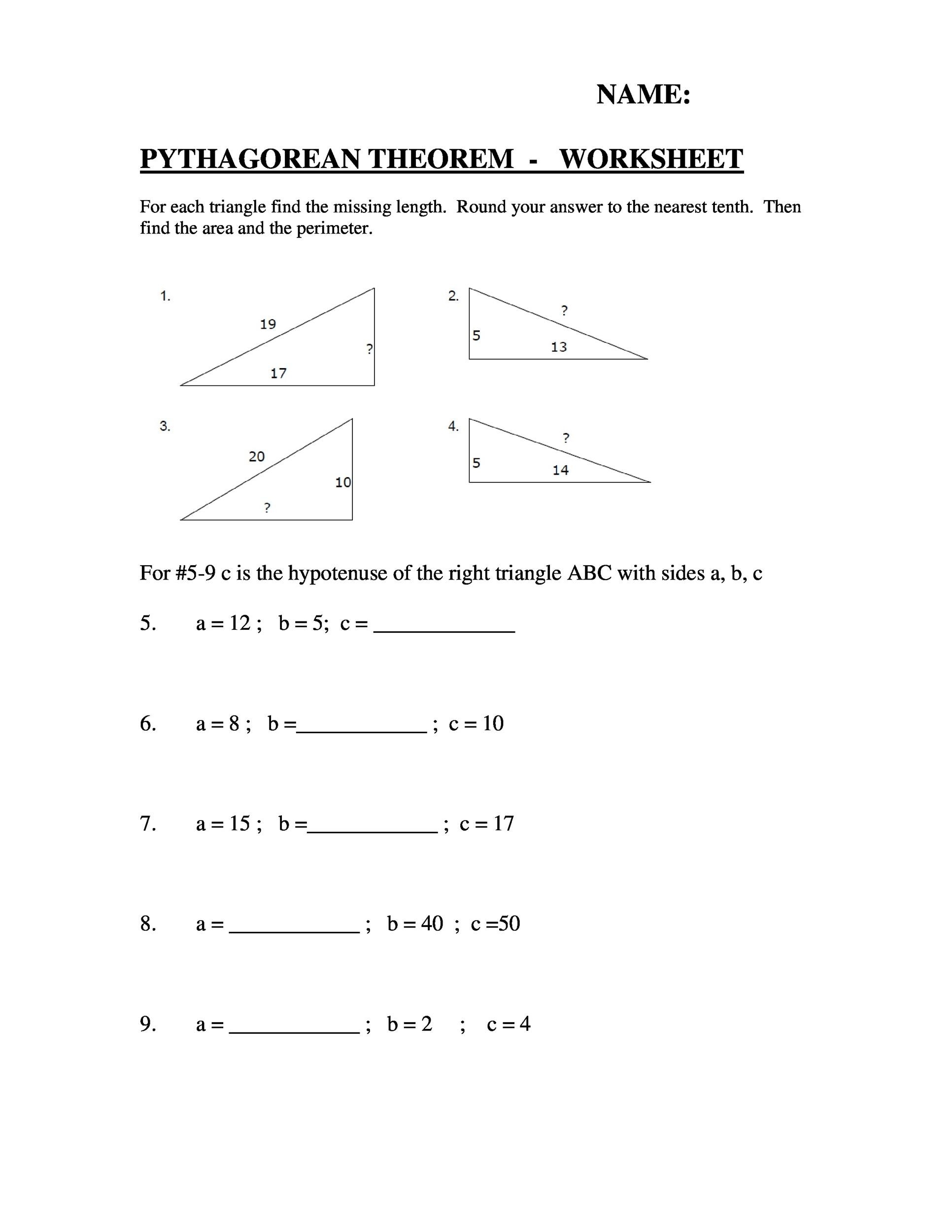48 Pythagorean Theorem Worksheet With Answers Word PDF