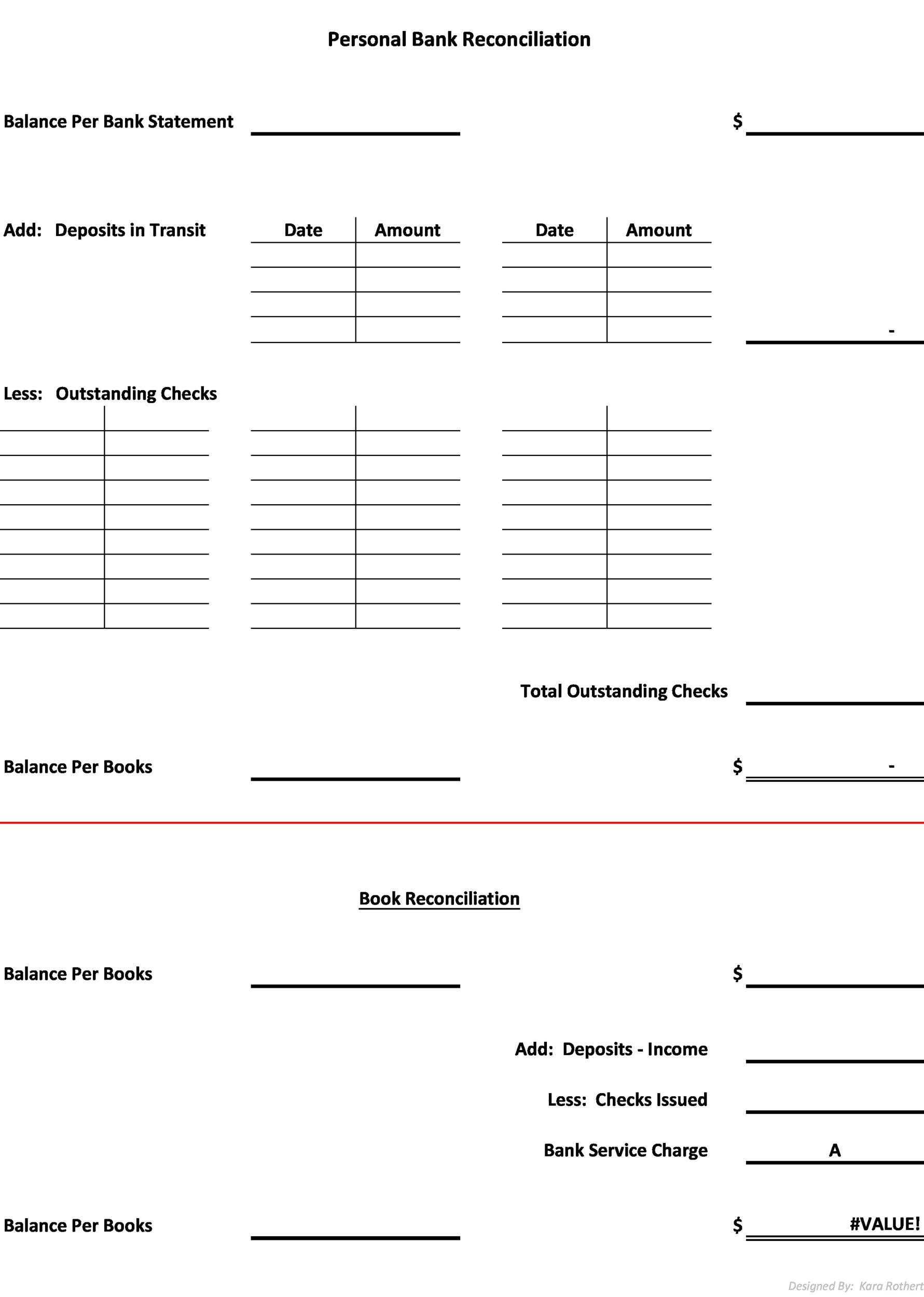 50 Bank Reconciliation Examples Templates 100 Free