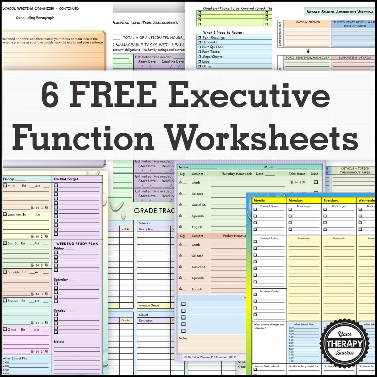 6 FREE Executive Functioning Activity Worksheets Your Therapy Source 6 FREE Executive Functioning Activity Worksheets Your Therapy Source
