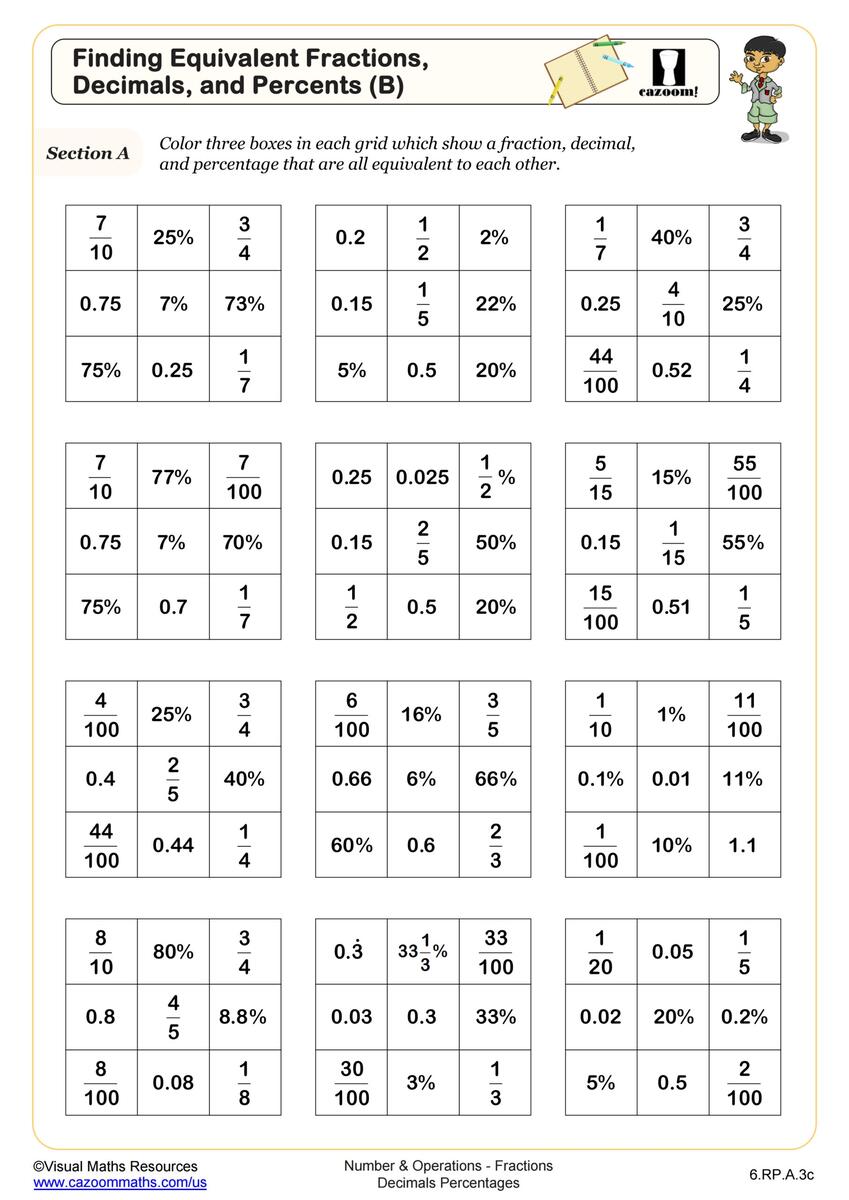 6th Grade Math Problems Worksheet Engaging Exercises For Learning