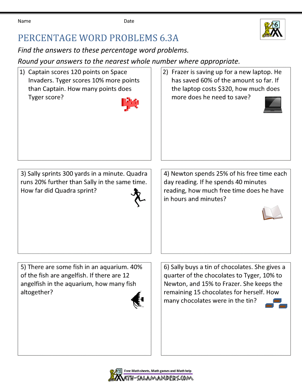 Money Percentage Worksheets