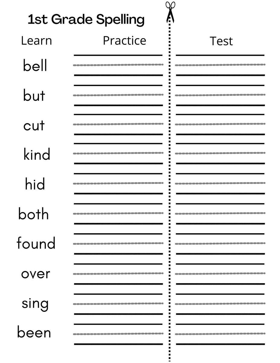8 Printable First Grade Spelling Writing Worksheets Etsy Israel