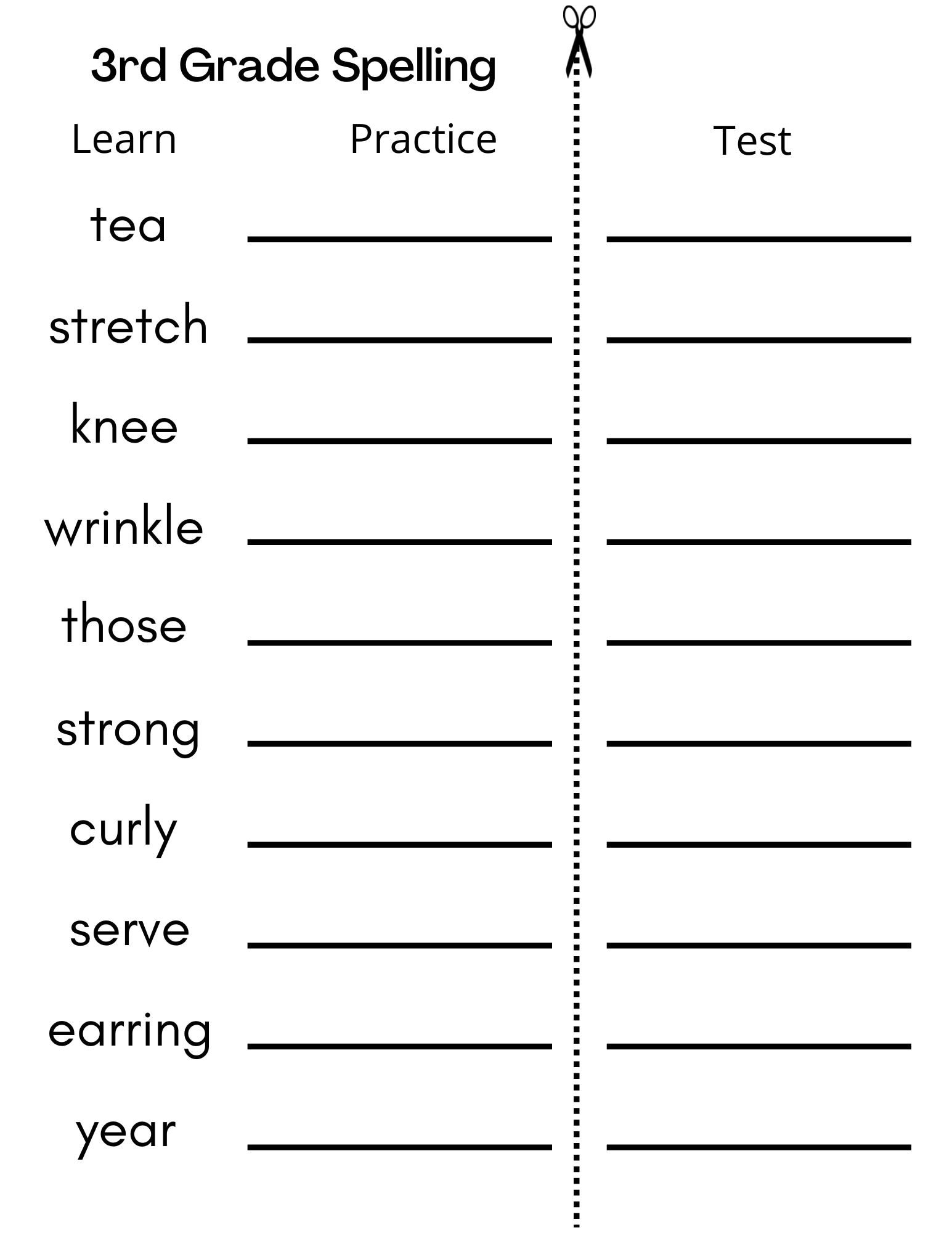 8 Printable Third Grade Spelling Writing Spelling Test Etsy 8 Printable Third Grade Spelling Writing Spelling Test Etsy