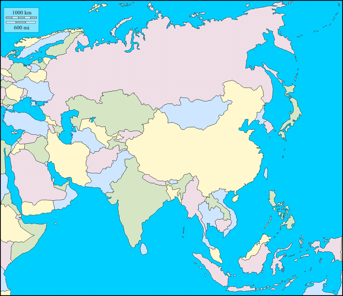 9 Free Detailed Printable Blank Map Of Asia Template In PDF 9 Free Detailed Printable Blank Map Of Asia Template In PDF