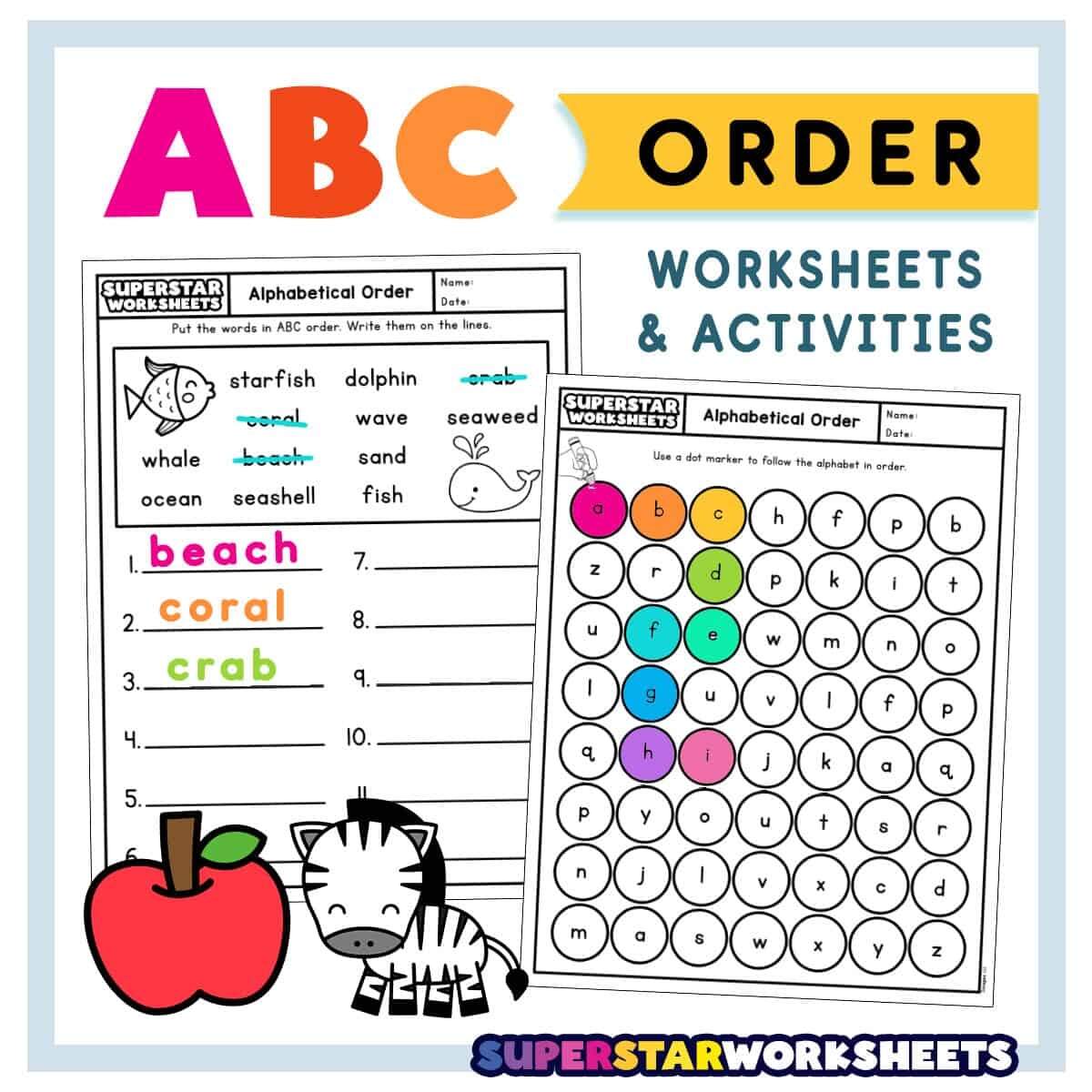 ABC Order Worksheets Free Printables Superstar Worksheets Alphabetical Order Practice Worksheet Free Printable Doozy Moo