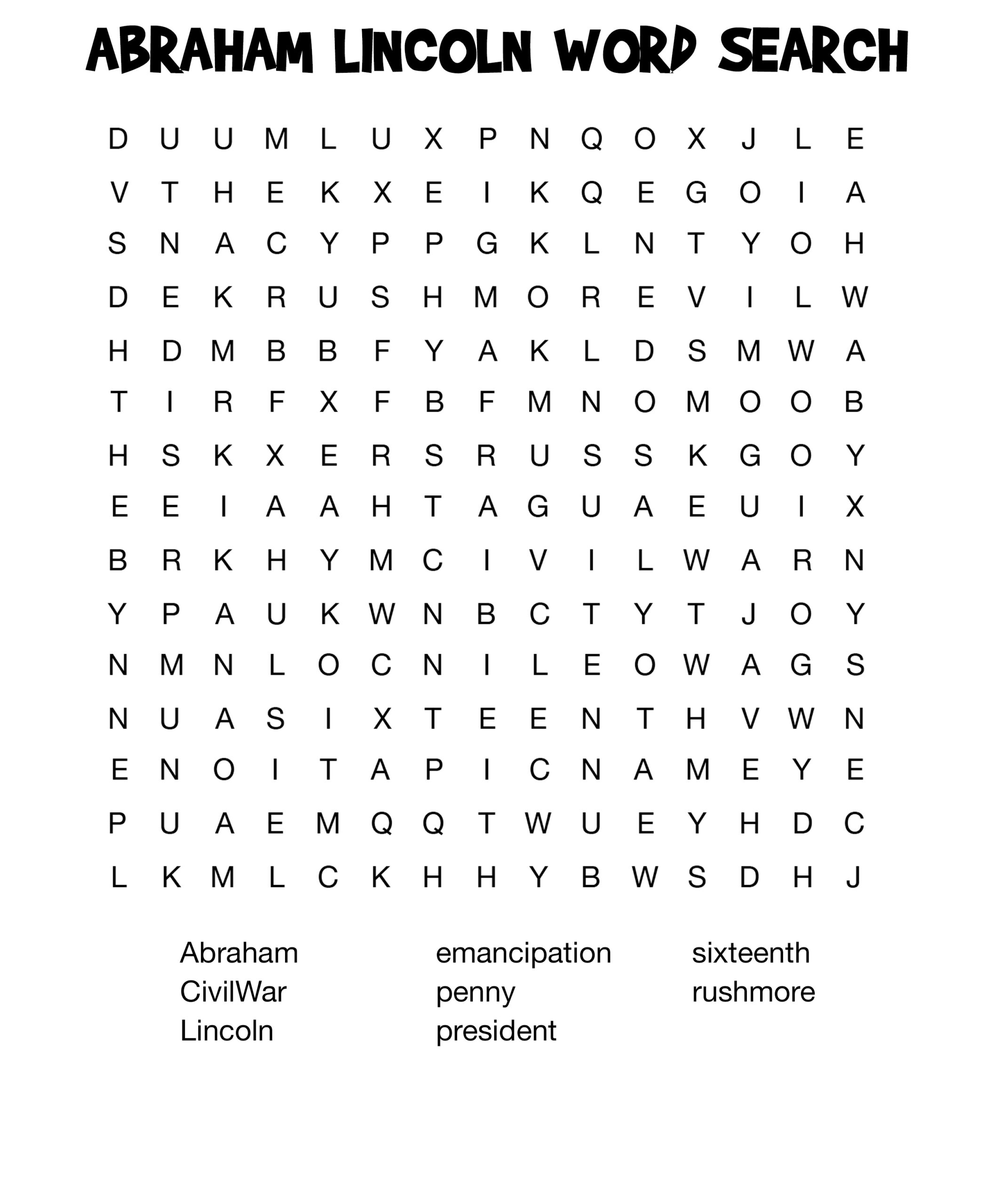 Abraham Lincoln Worksheets Best Coloring Pages For Kids