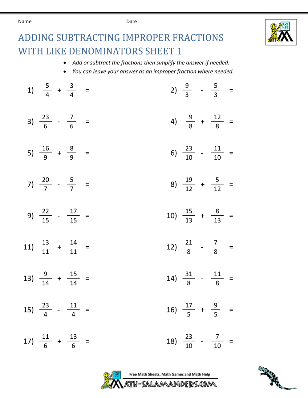 Adding Subtracting Fractions Worksheets Add And Subtract Mixed Numbers Worksheet Fun And Engaging 5th Grade And 7th Grade Number Operations Worksheet Cazoom Math