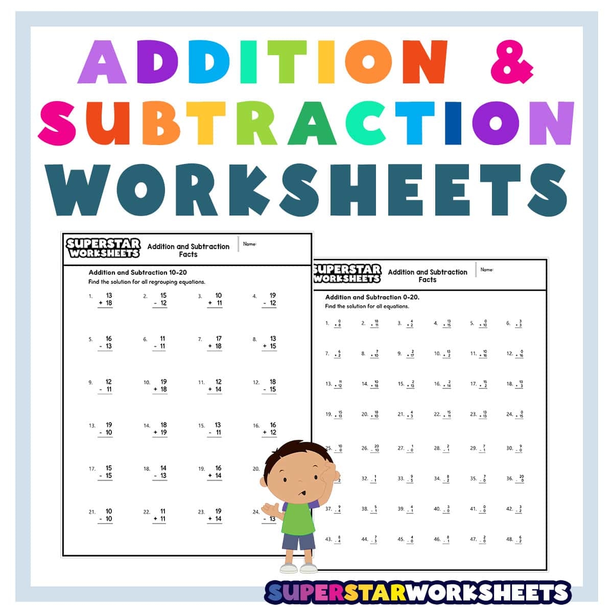 Kindergarten Addition And Subtraction Worksheets