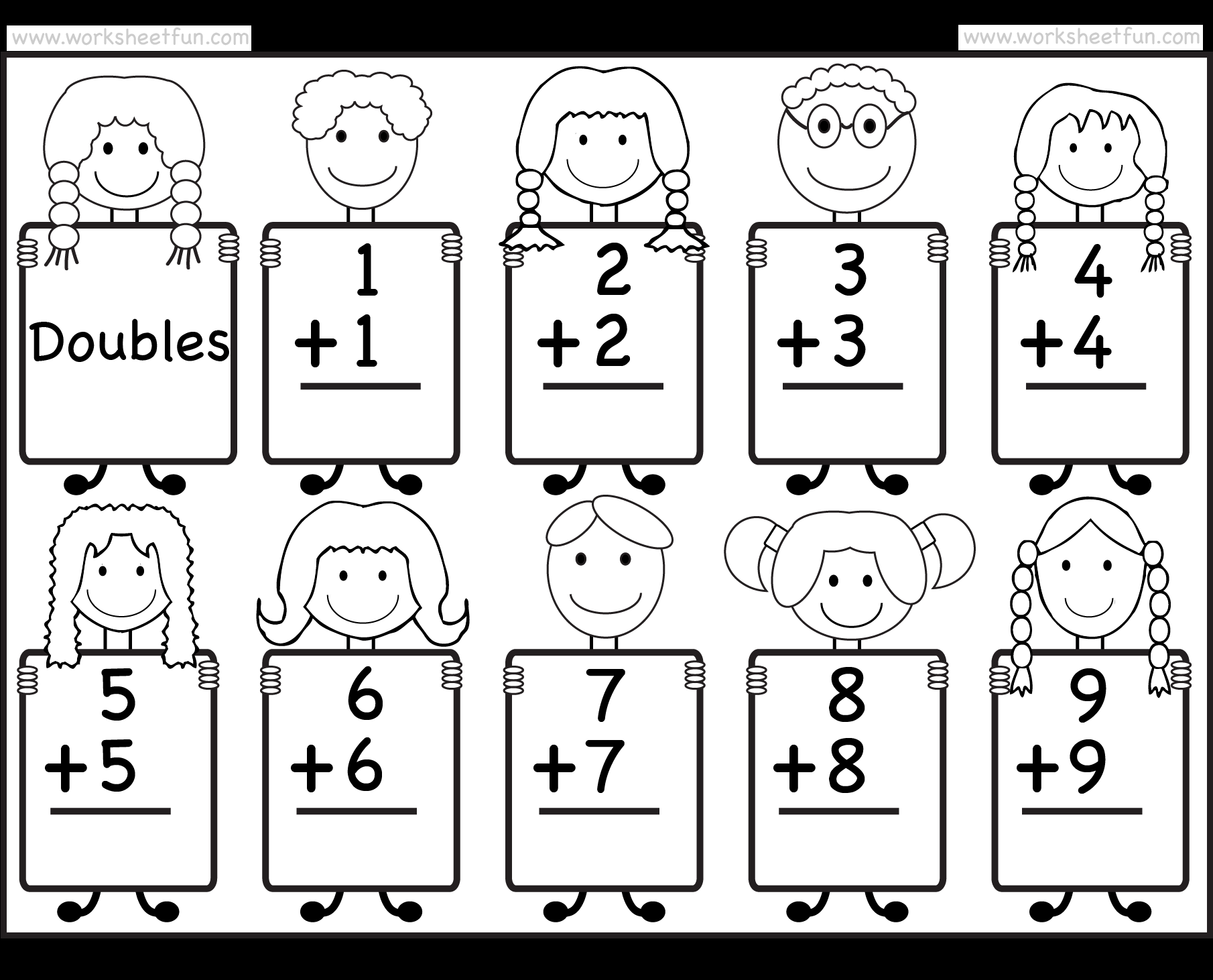 Addition Doubles Facts Beginner Addition Worksheet FREE Worksheets Library Addition Doubles Facts Beginner Addition Worksheet FREE Worksheets Library