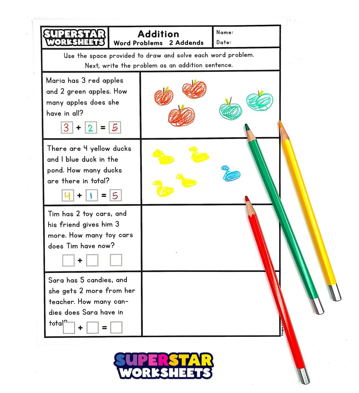 1st Grade Subtraction Word Problems