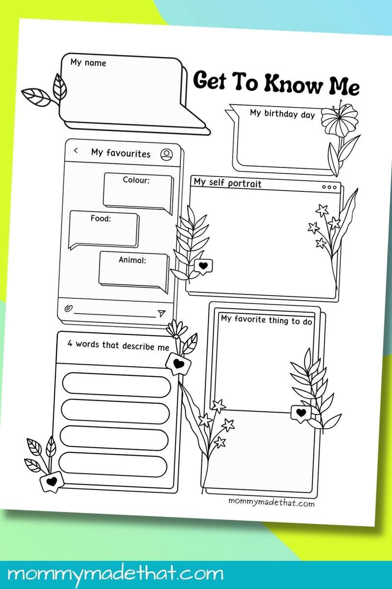 All About Me Worksheets Free Printable Get To Know Me Activity All About Me Worksheets Free Printable Get To Know Me Activity