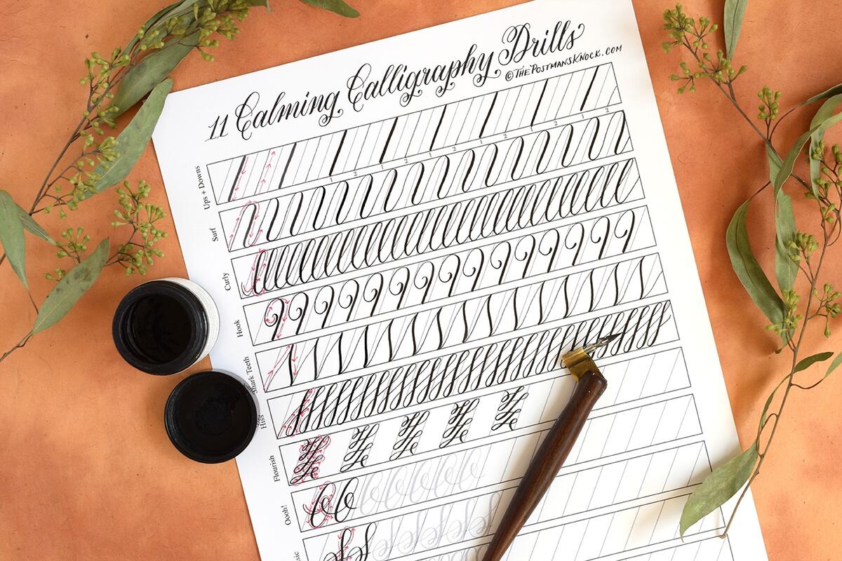 All Of TPK S Free Calligraphy Practice Worksheets A Master List The Postman S Knock