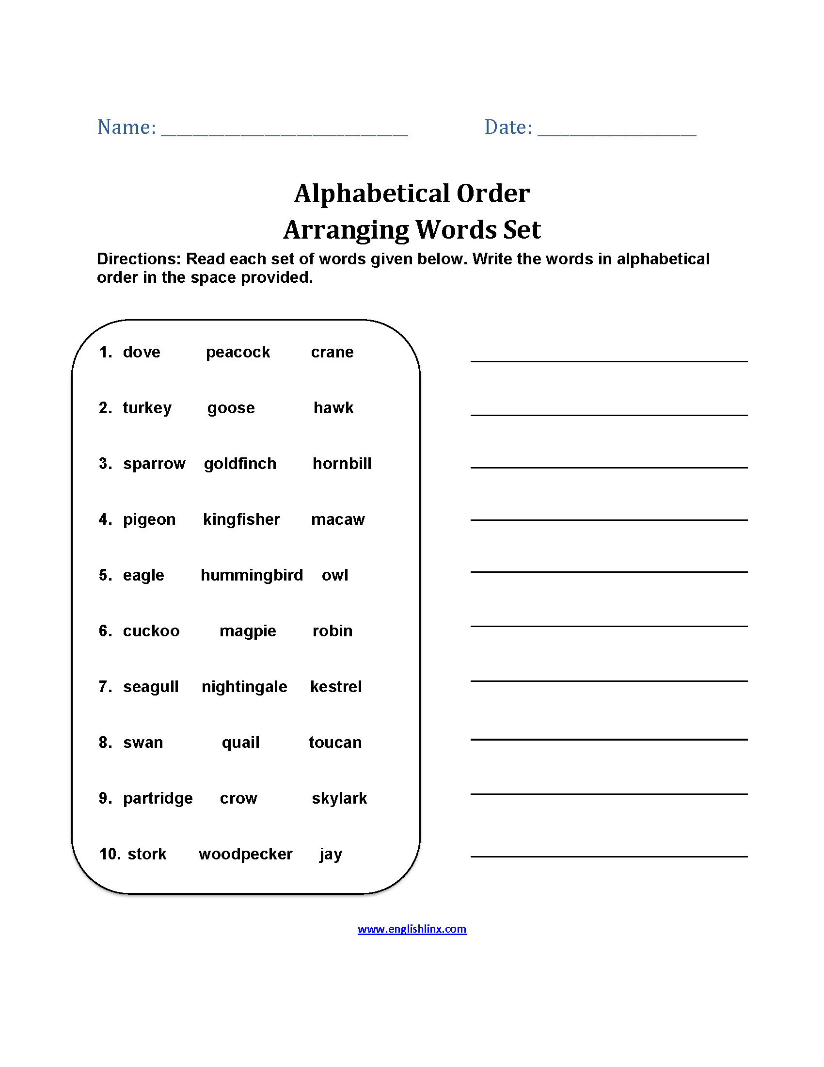 Alphabet Worksheets Alphabetical Order Worksheets Alphabet Worksheets Alphabetical Order Worksheets