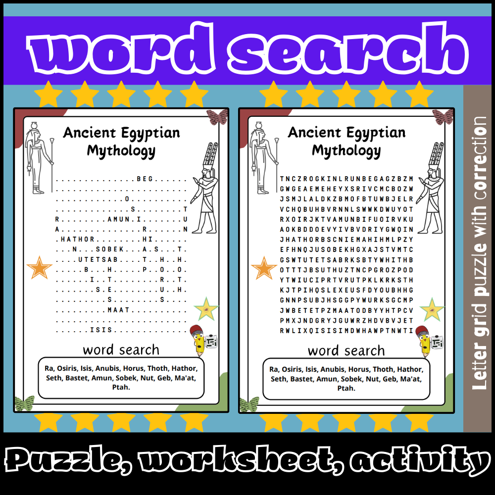 Ancient Egyptian Mythology Word Search Puzzle Worksheet Activity Made By Teachers Ancient Egyptian Mythology Word Search Puzzle Worksheet Activity Made By Teachers