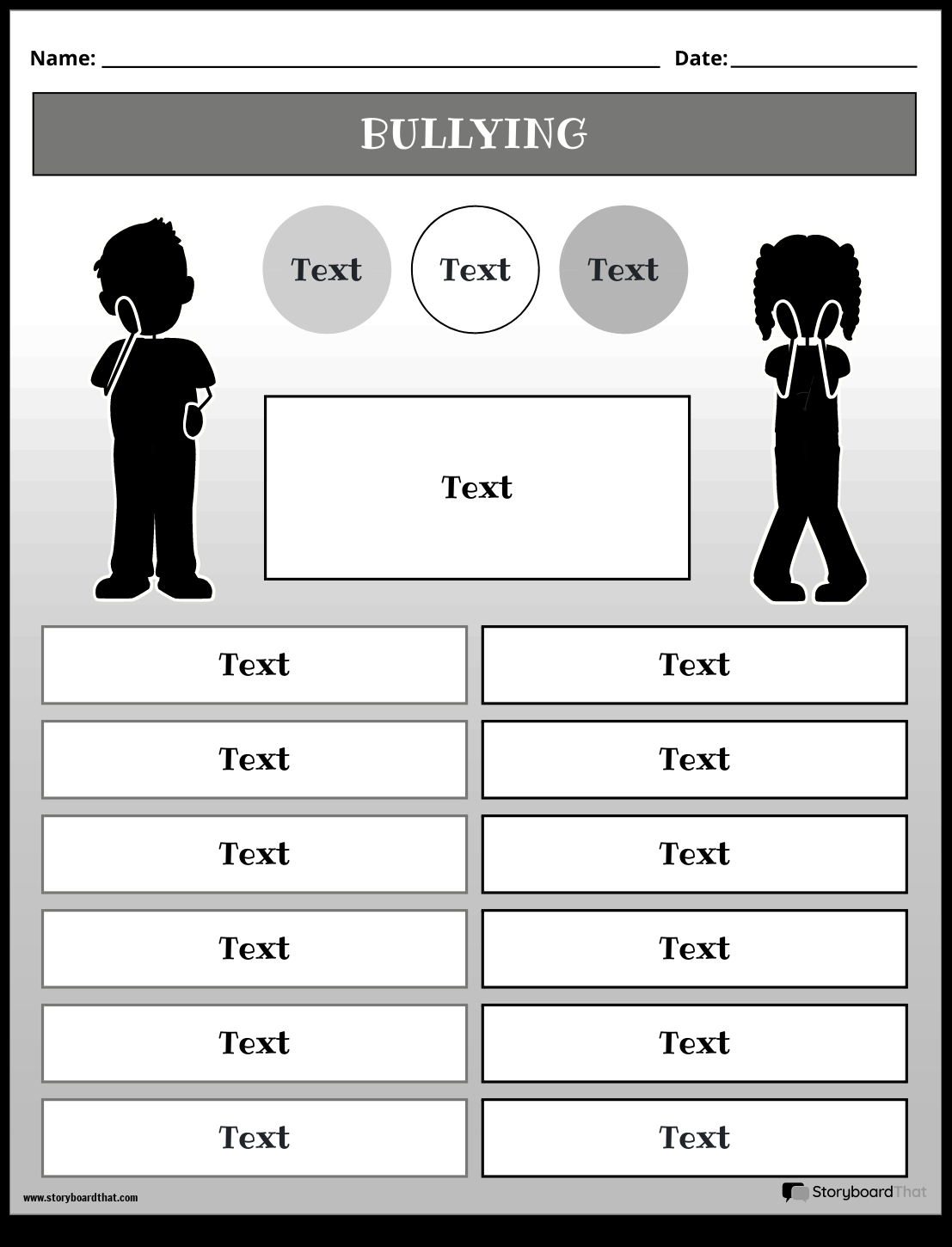 Anti Bullying Worksheets Activities Storyboard That 2025 Free Printable Bullying Worksheets For Kids And Adults Worksheets Library