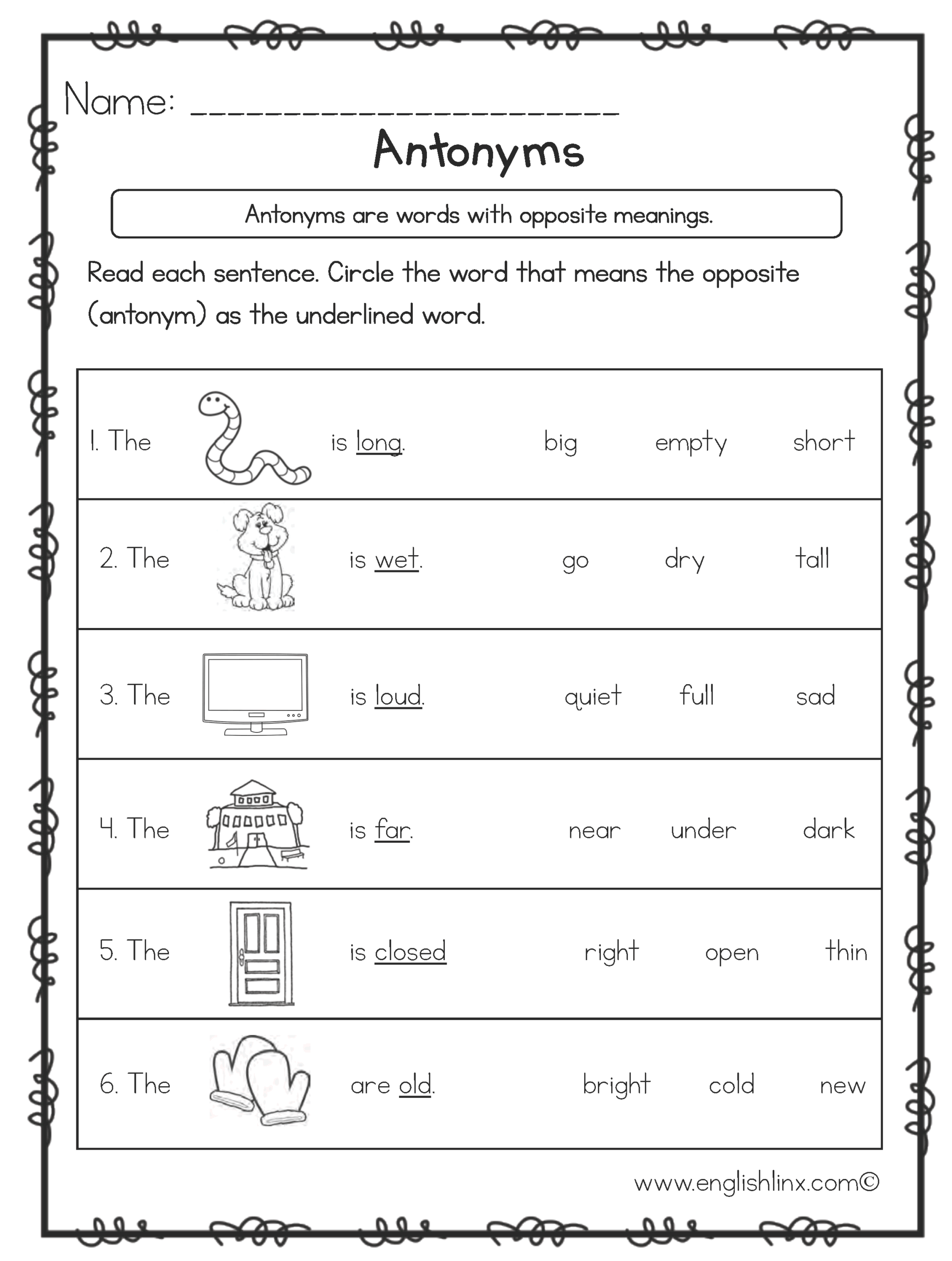 Antonyms Worksheets Free Printable Opposite Word Activities Antonyms Worksheets Free Printable Opposite Word Activities
