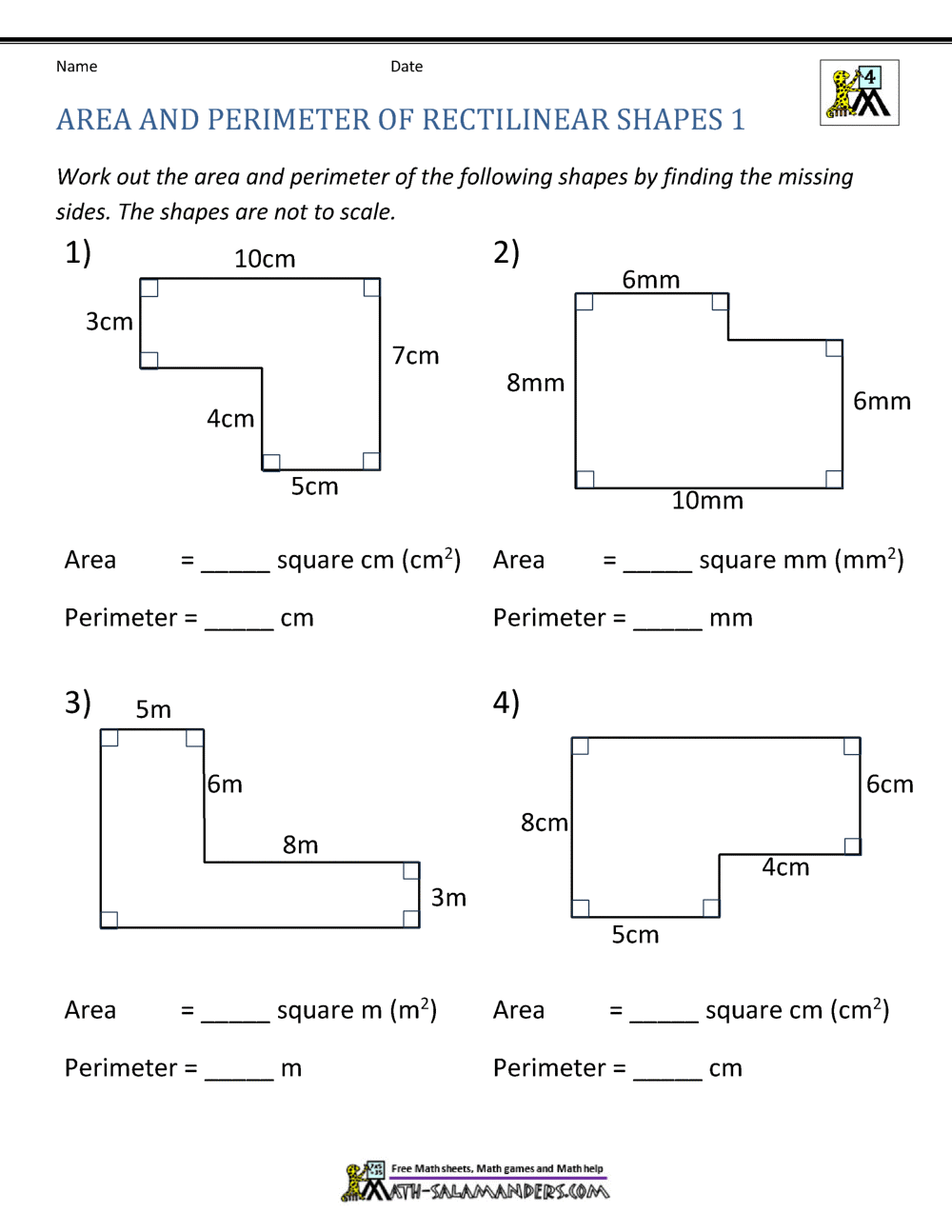 Area And Perimeter Of Rectangle