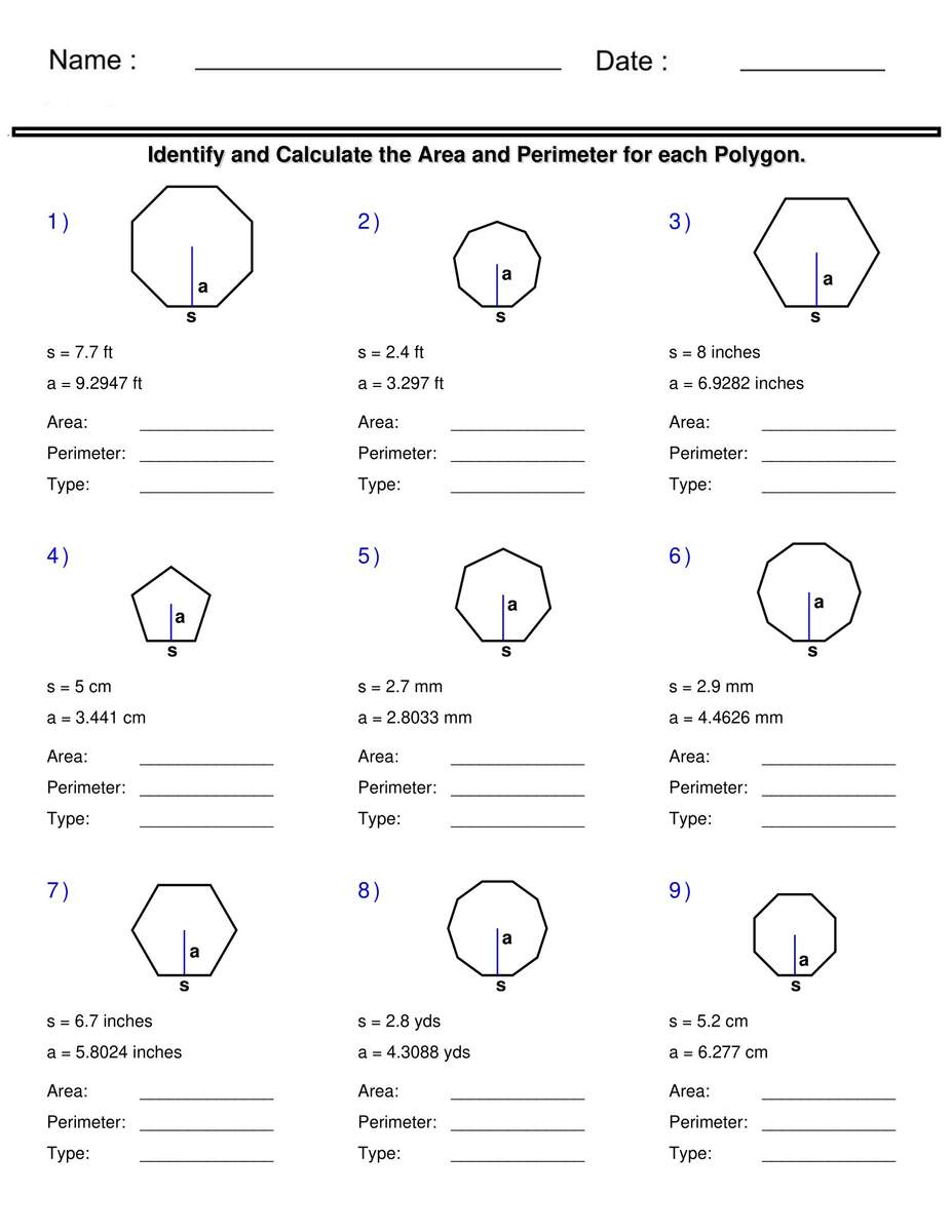 Area And Perimeter Of Composite Shapes K12 Math Worksheets