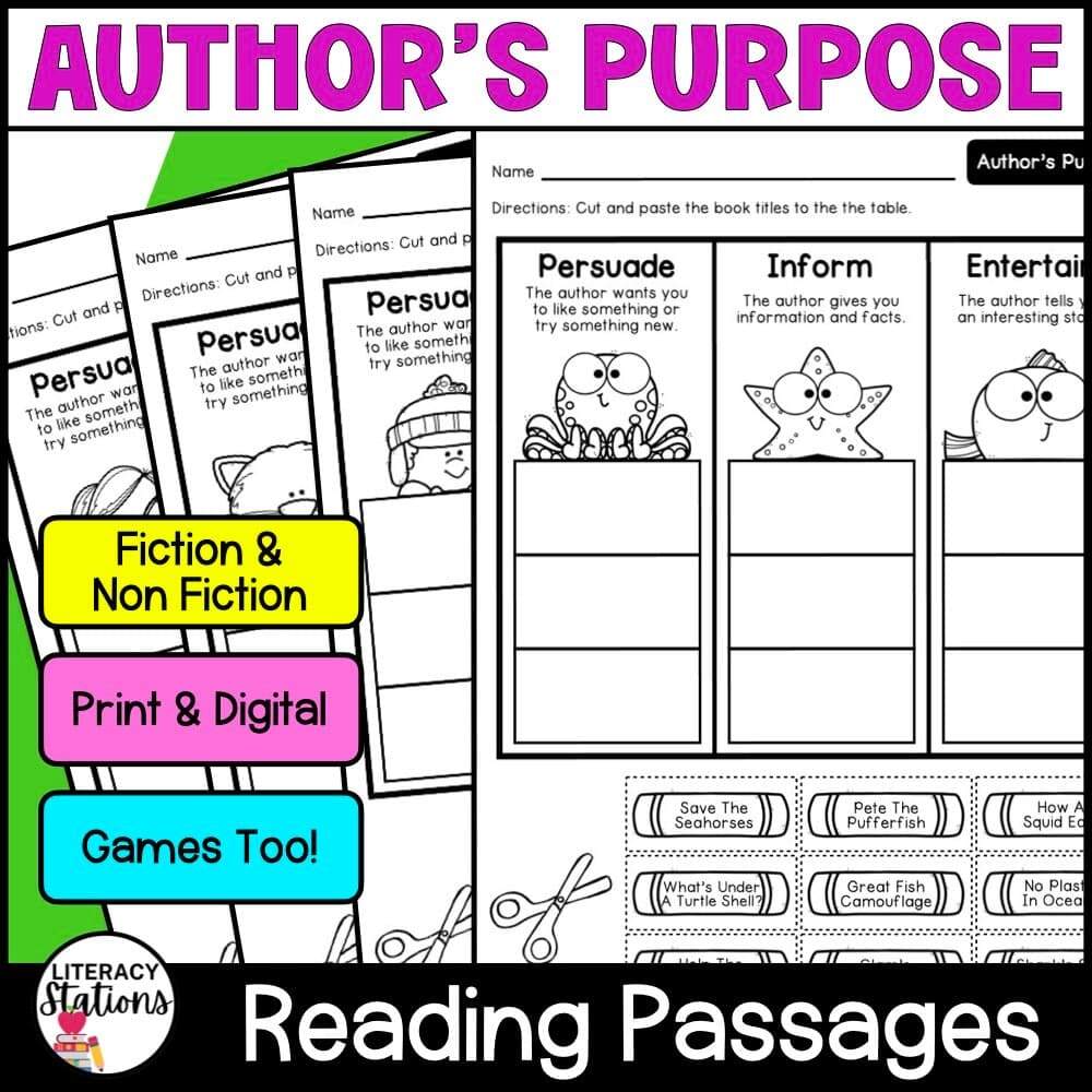 Authors Purpose Worksheet Worksheets Library