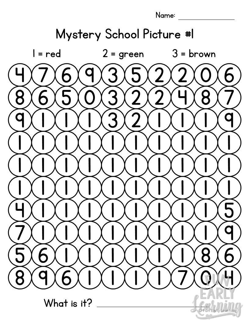 Back To School Math Mystery Pictures Fun Early Learning