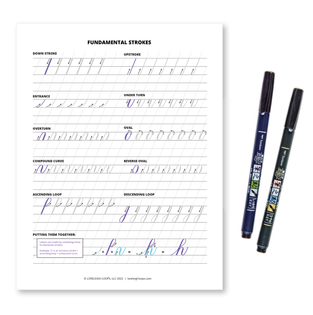Basic Strokes Worksheet Loveleigh Loops