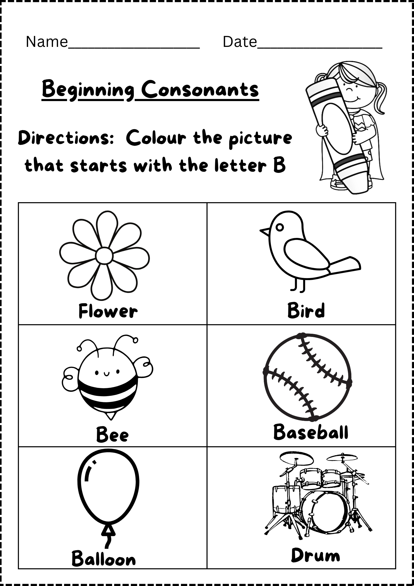 Beginning Consonants Worksheets Kindergarten 21 Pages Worksheets Library