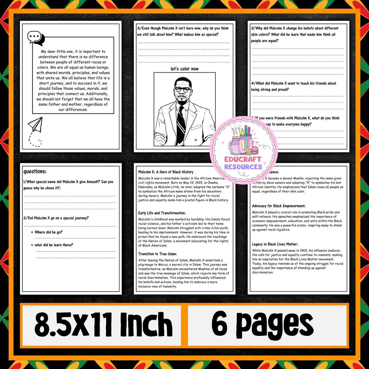 Black History Month Digital Resources Malcolm X Reading Comprehension Passage Made By Teachers Black History Month Digital Resources Malcolm X Reading Comprehension Passage Made By Teachers
