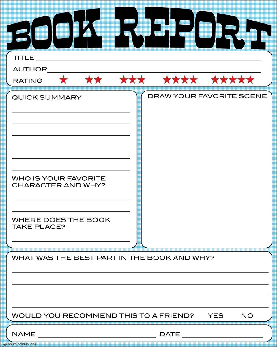 Bnute Productions Free Printable Kids Book Report Worksheet Englishlinx Book Report Worksheets