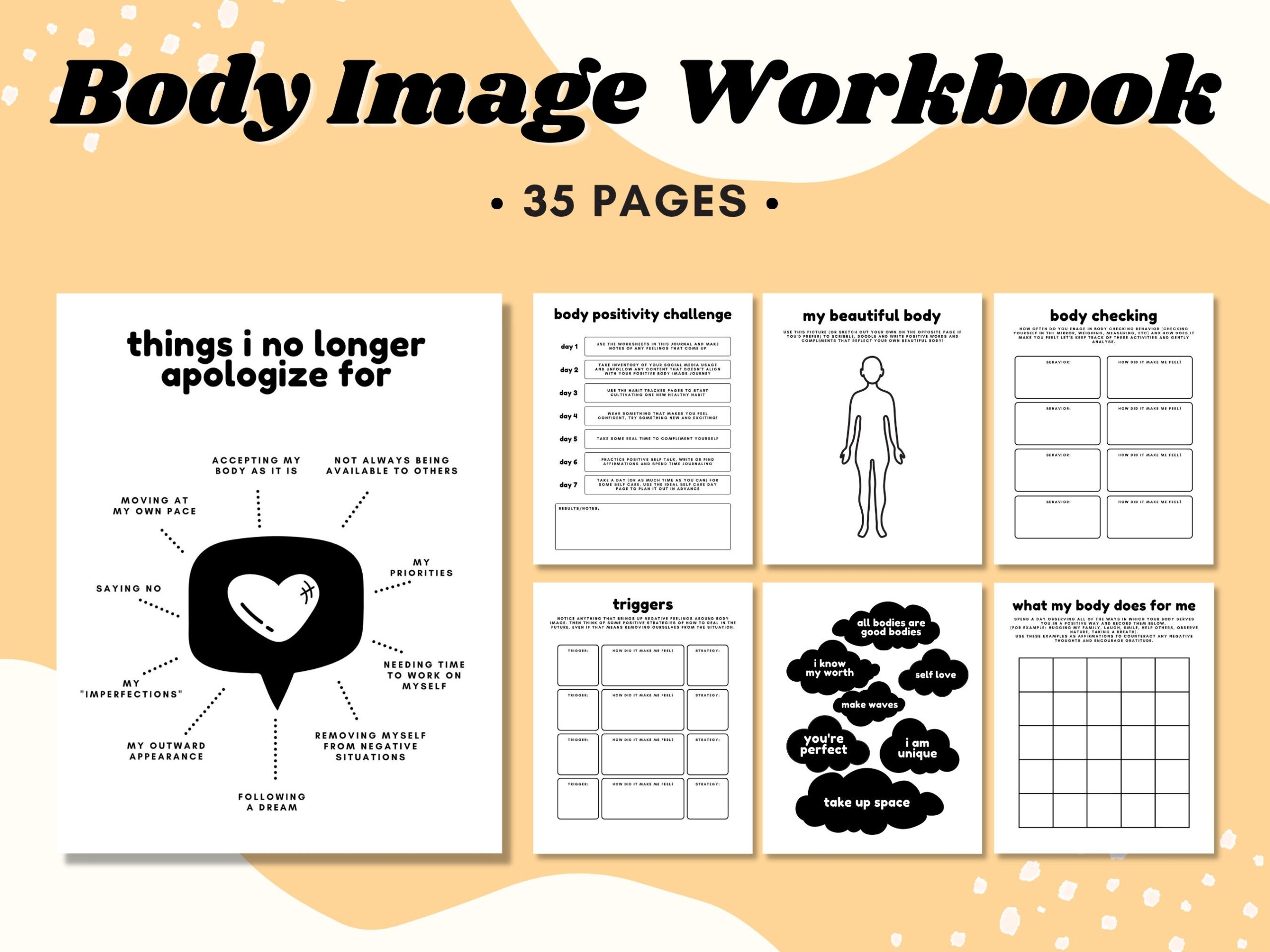 Body Image Workbook Body Positive Worksheets Body Acceptance Healing Journal Therapy Worksheet Mental Health Self Love Self Care Etsy Printable Body Image Workbook Body Image Therapy Worksheet Positive Body Image Digital Download A4 Etsy