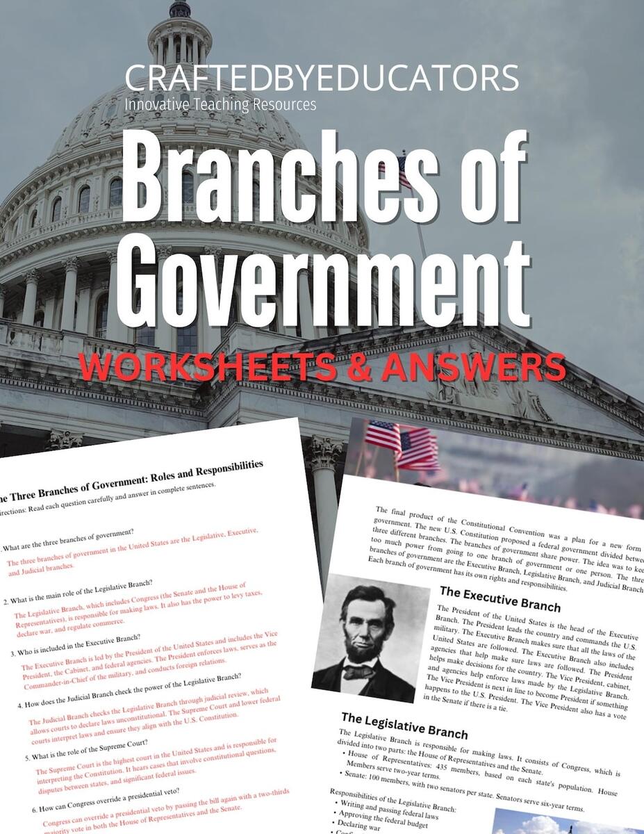 Branches Of Government Worksheets US Government Activities Civic Education Printables 11 Pages Etsy Israel American Government Three Branches Of The Federal Government Gr 5 8 By Teach Simple