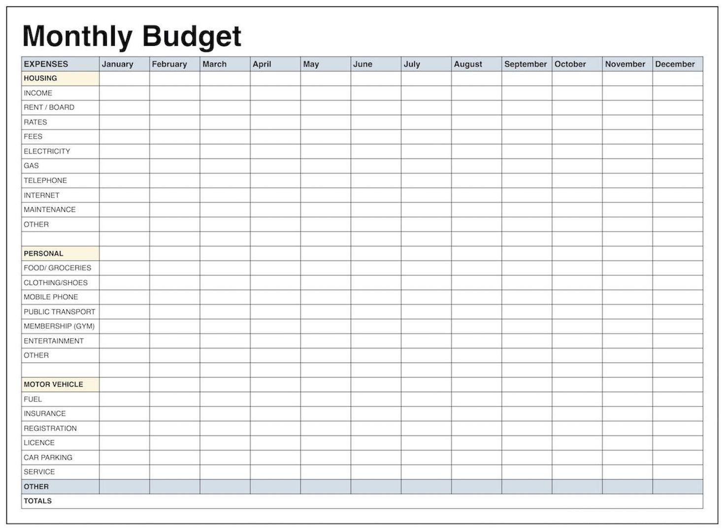 Budget Planner Household Free Budget Spreadsheet For Excel Spreadsheet Template