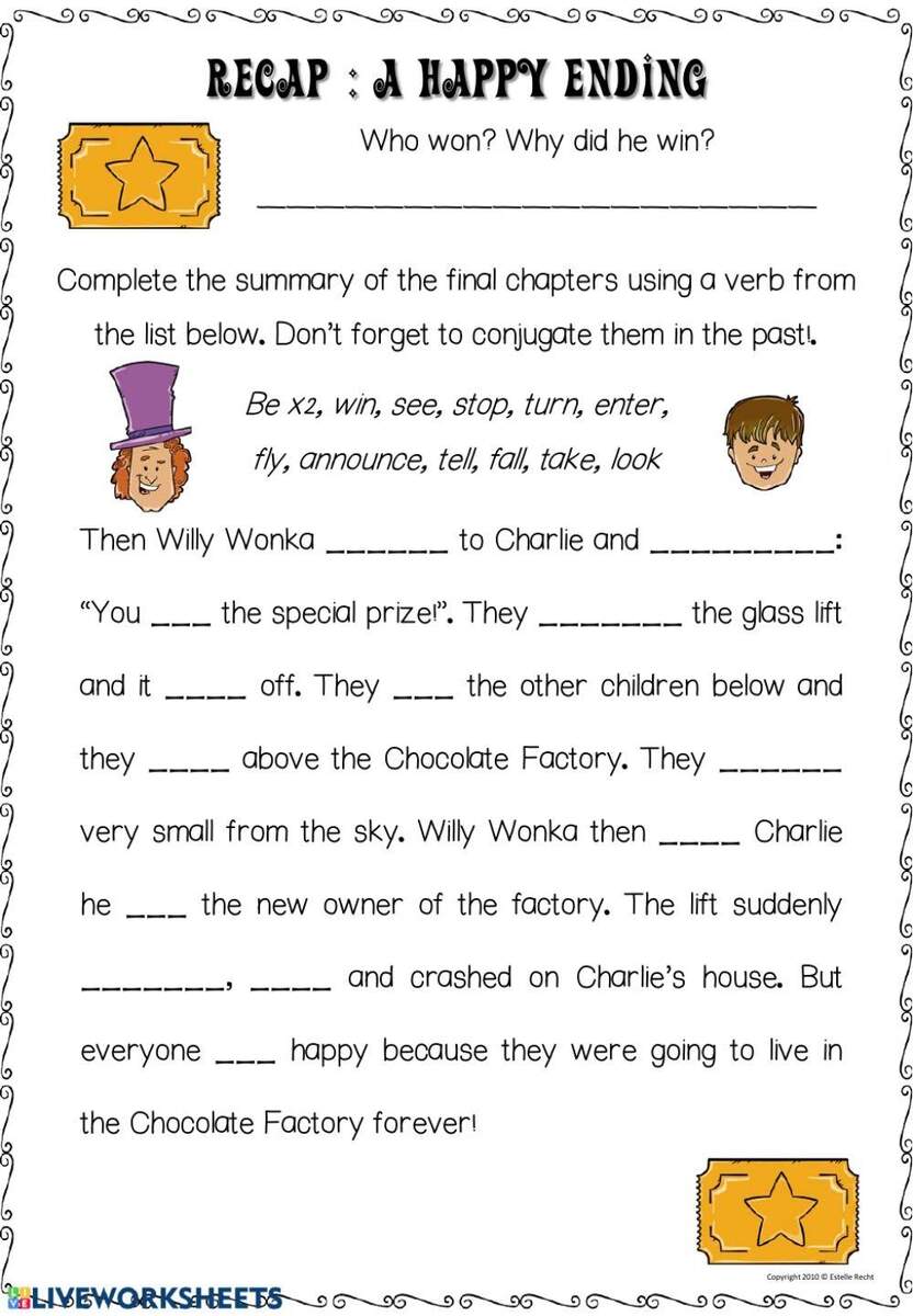 Charlie And The Chocolate Factory Step 6 Online Exercise For Worksheets Library