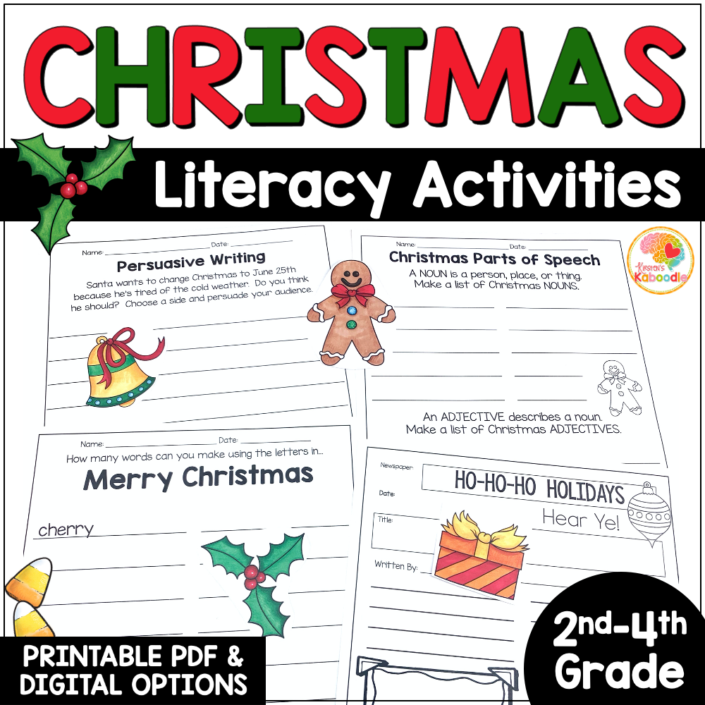 Christmas Literacy Activities No Prep Language Arts Worksheets Christmas Literacy Activities No Prep Language Arts Worksheets