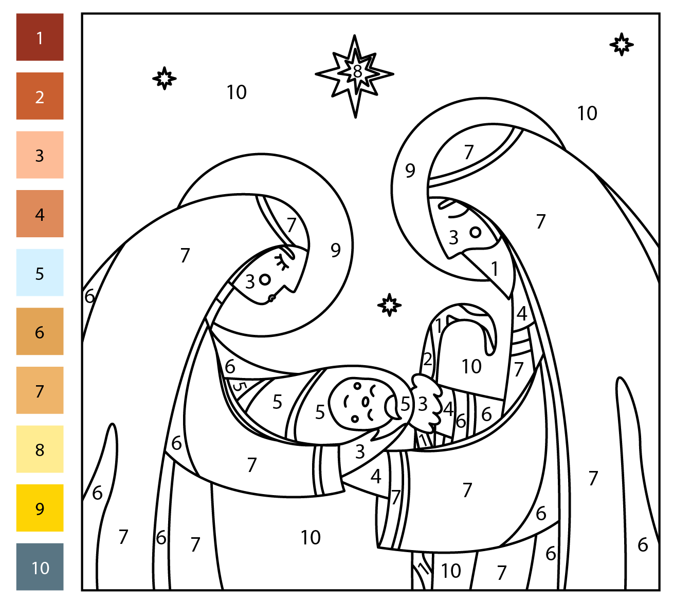 Christmas Nativity Color By Number Coloring Page Free Printable Nativity Scene Coloring Pages Jesus Is Here Ministry To Children